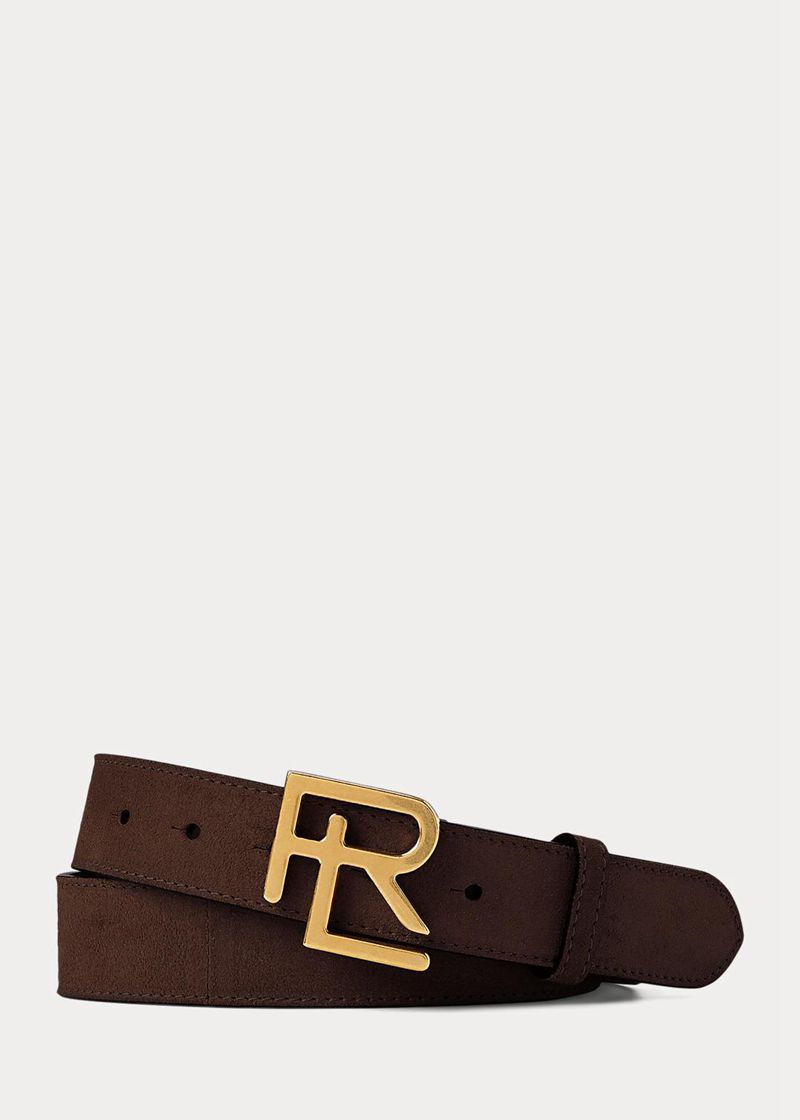 パープル レーベル ベルト メンズ ブラウン Rl-buckle Calf-suede LRWDV2637